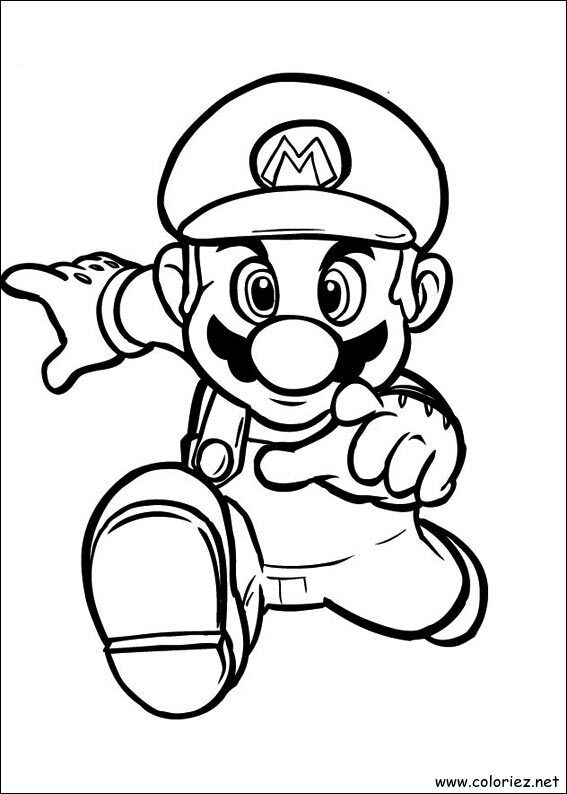 Coloriage de Mario à imprimer