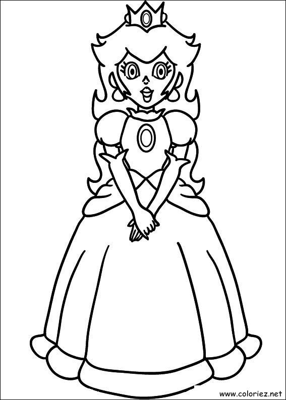 Coloriage de Princesse Peach à imprimer