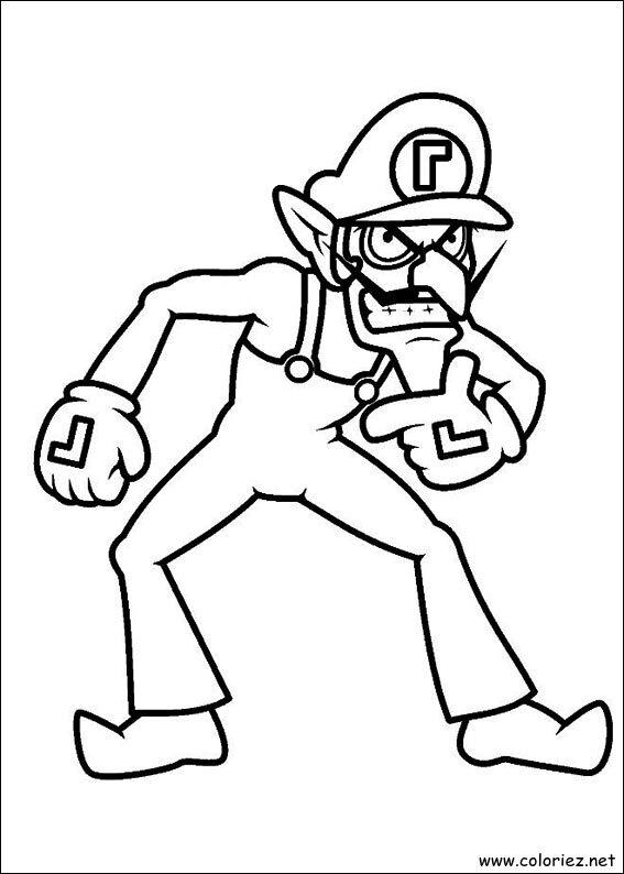 Coloriage de Waluigi à imprimer