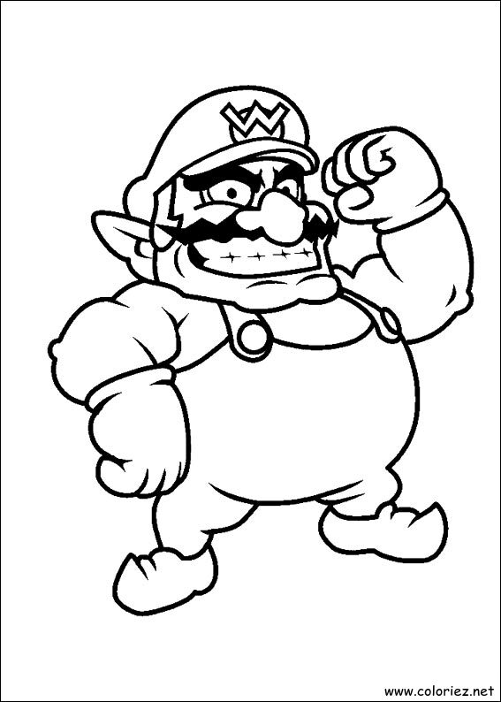 Coloriage de Wario à imprimer