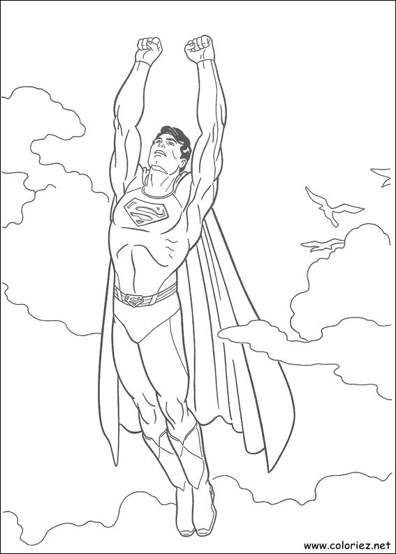 Coloriage de Superman à imprimer