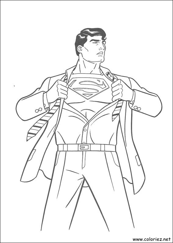 Coloriage de Superman à imprimer