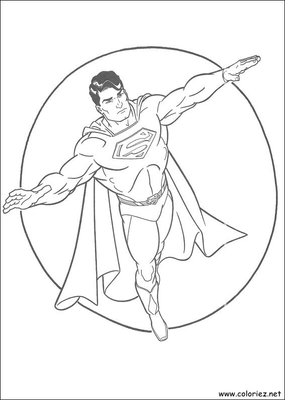 Coloriage de Superman à imprimer