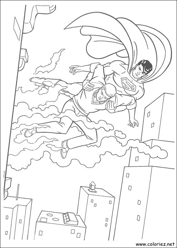 Coloriage de Superman à imprimer