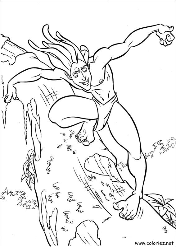 Coloriage de Tarzan à imprimer
