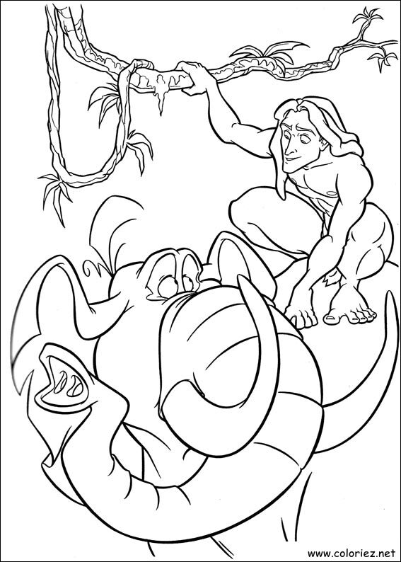 Coloriage de Tarzan à imprimer