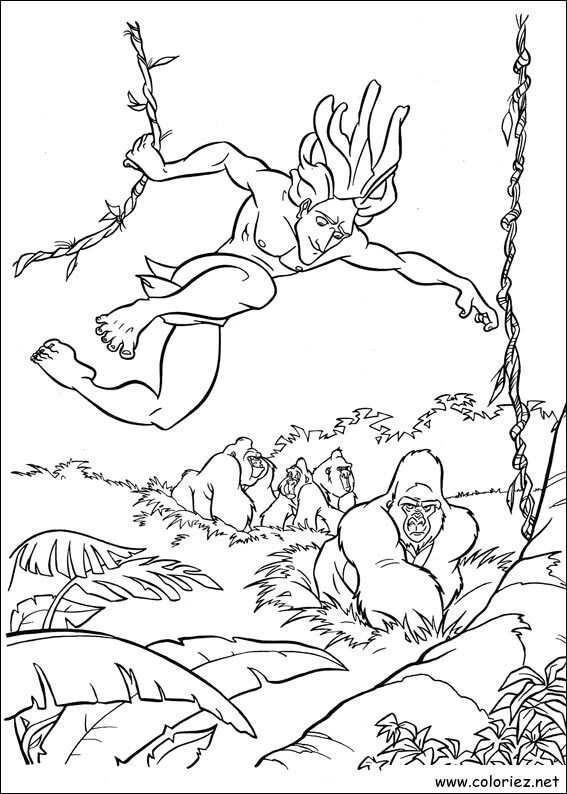 Coloriage de Tarzan à imprimer