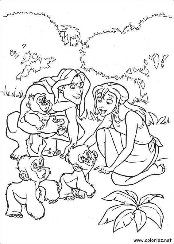 Coloriage de Tarzan à imprimer