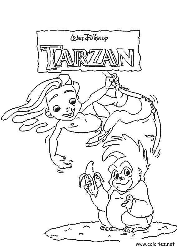 Coloriage de Tarzan à imprimer