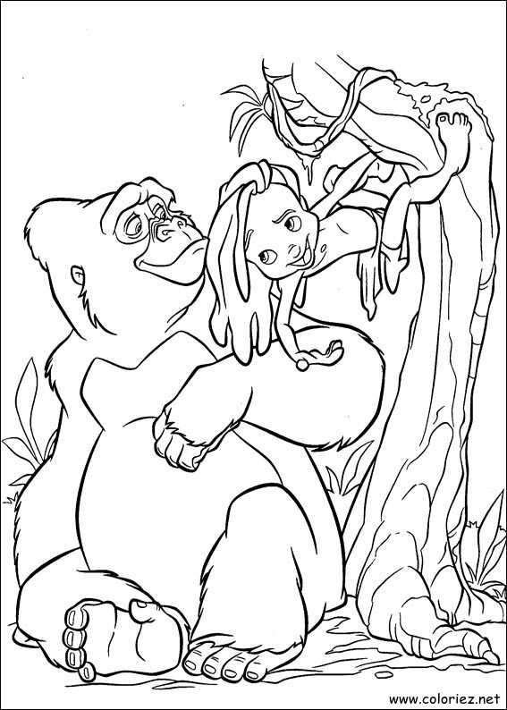Coloriage de Tarzan à imprimer