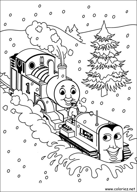 Coloriage de Thomas et ses amis à imprimer