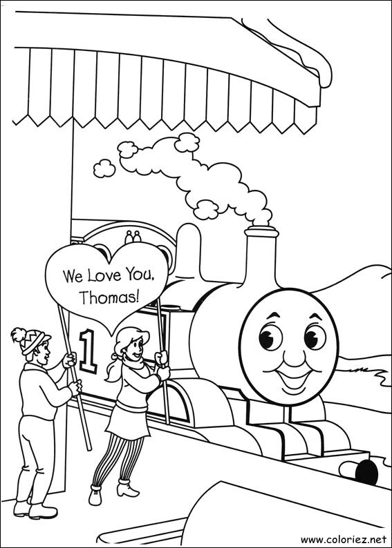 Coloriage de Thomas et ses amis à imprimer