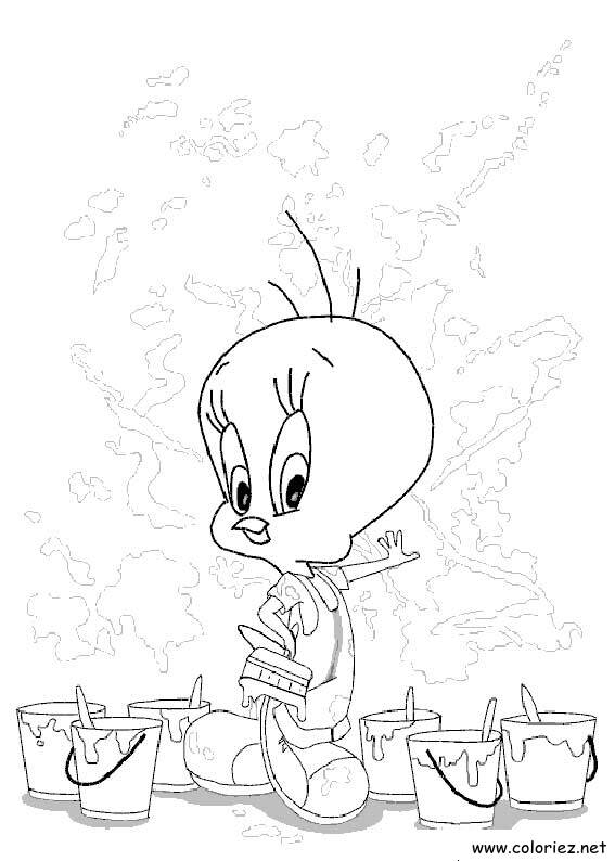 Coloriage de Titi et Grosminet à imprimer