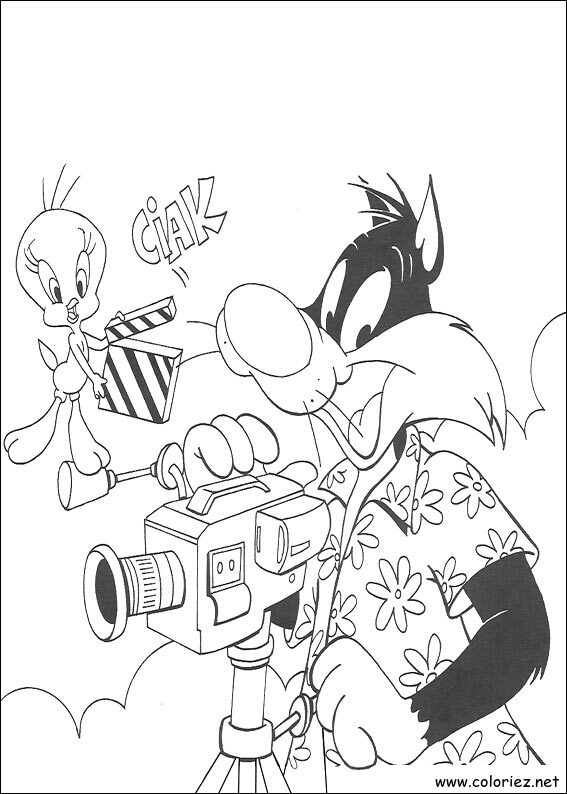Coloriage de Titi et Grosminet à imprimer