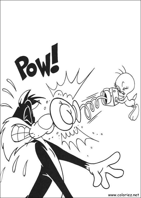 Coloriage de Titi et Grosminet à imprimer