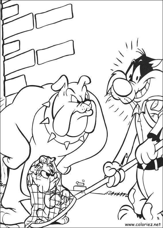 Coloriage de Titi et Grosminet à imprimer