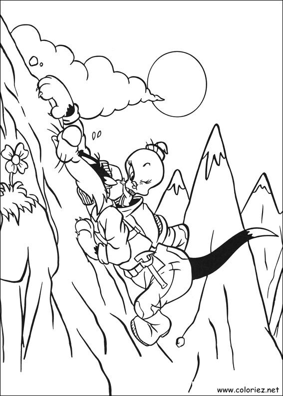 Coloriage de Titi et Grosminet à imprimer