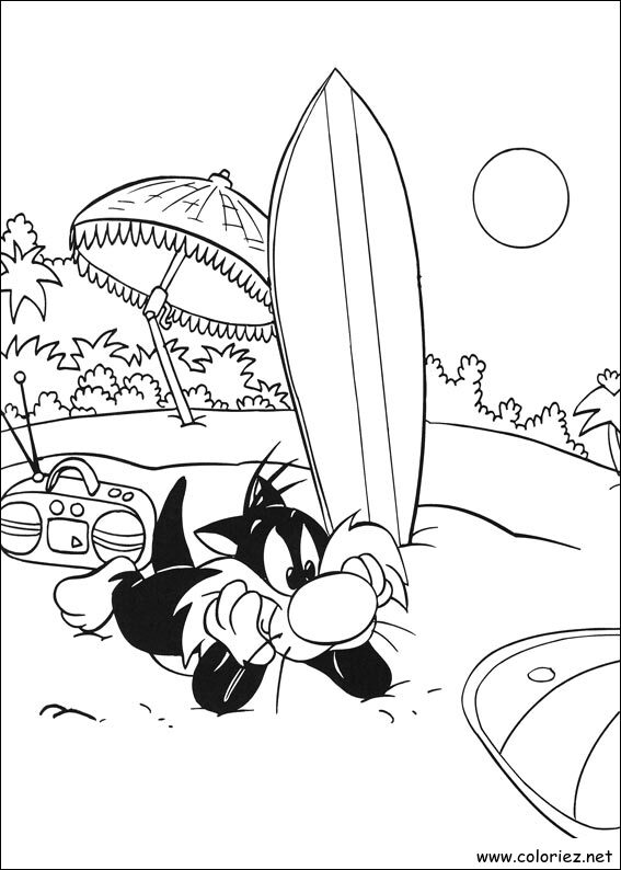 Coloriage de Titi et Grosminet à imprimer