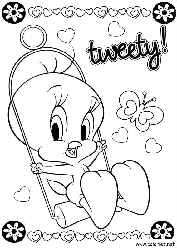 Coloriage de Titi et Grosminet à imprimer