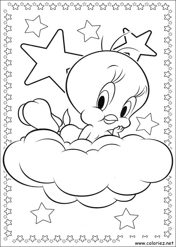 Coloriage de Titi et Grosminet à imprimer