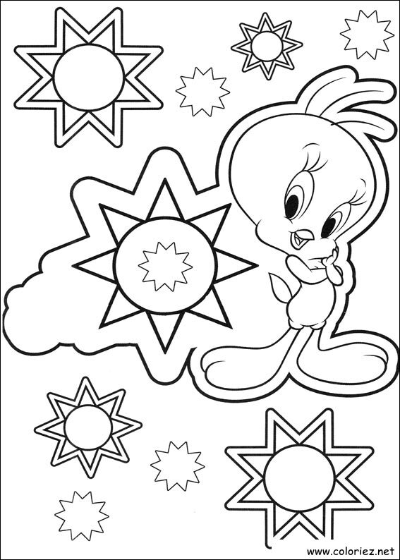 Coloriage de Titi et Grosminet à imprimer