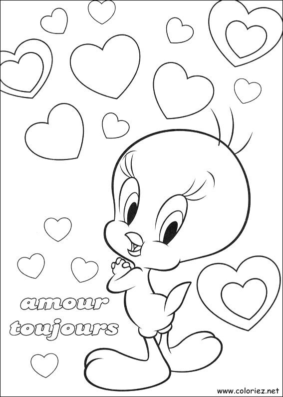Coloriage de Titi et Grosminet à imprimer