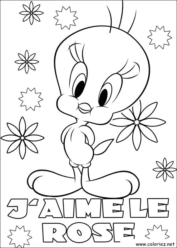 Coloriage de Titi et Grosminet à imprimer