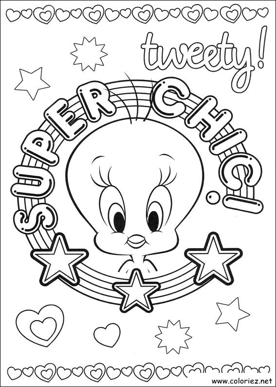Coloriage de Titi et Grosminet à imprimer