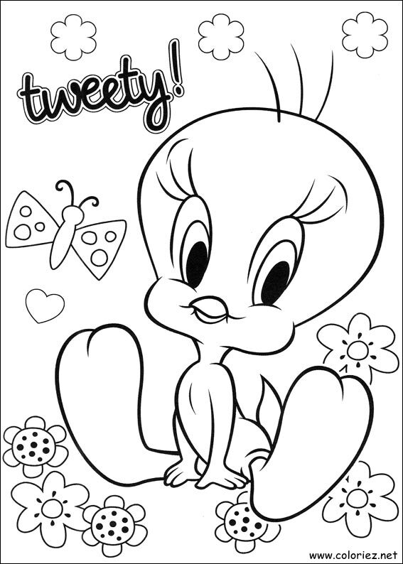 Coloriage de Titi et Grosminet à imprimer
