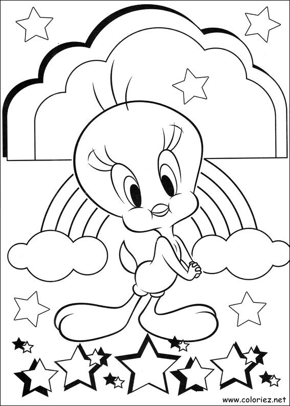 Coloriage de Titi et Grosminet à imprimer