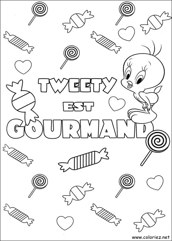 Coloriage de Titi et Grosminet à imprimer