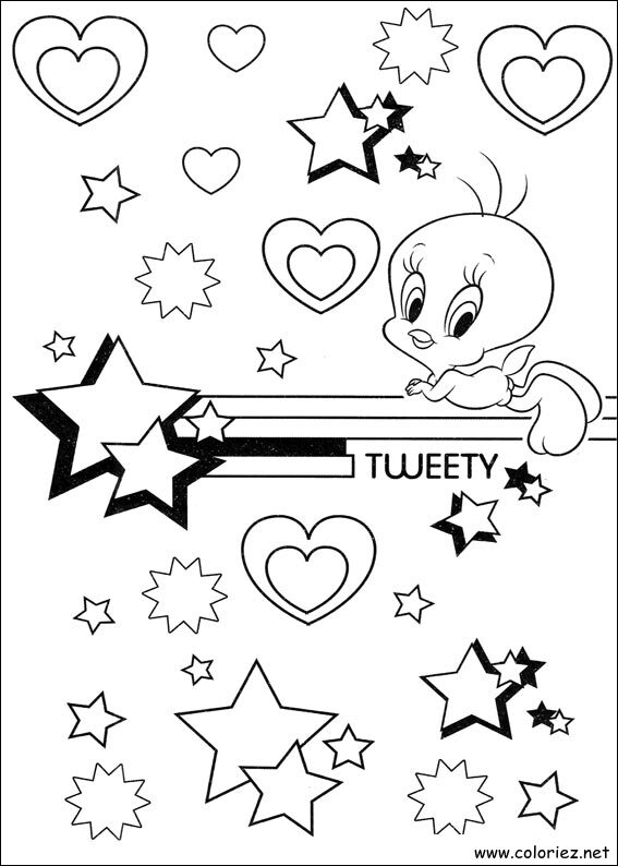 Coloriage de Titi et Grosminet à imprimer
