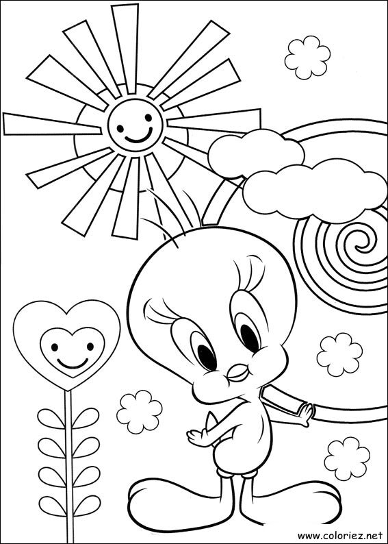 Coloriage de Titi et Grosminet à imprimer