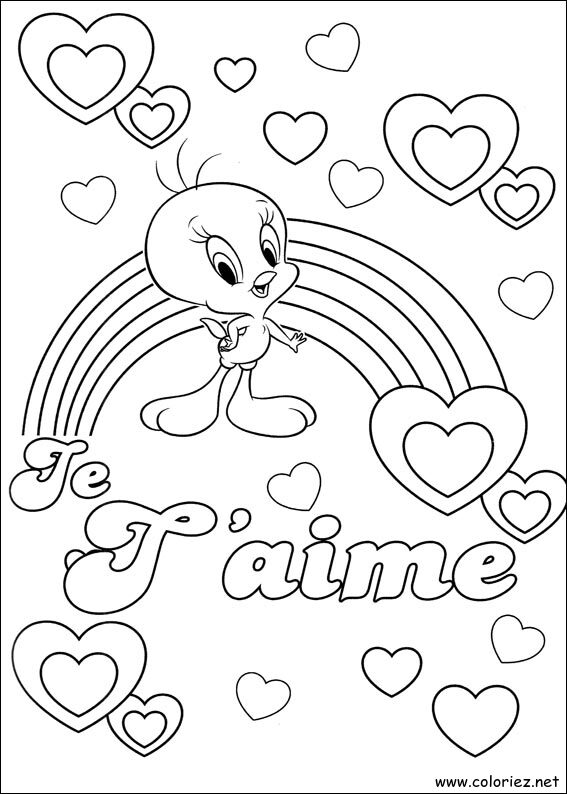 Coloriage de Titi et Grosminet à imprimer