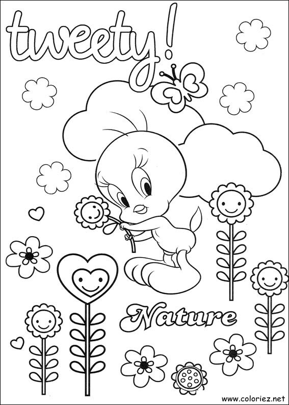 Coloriage de Titi et Grosminet à imprimer