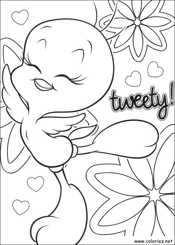Coloriage de Titi et Grosminet à imprimer