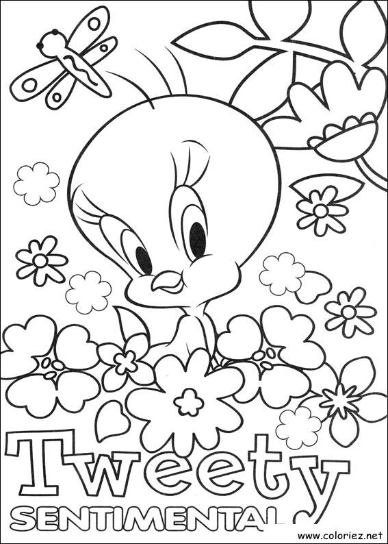Coloriage de Titi et Grosminet à imprimer