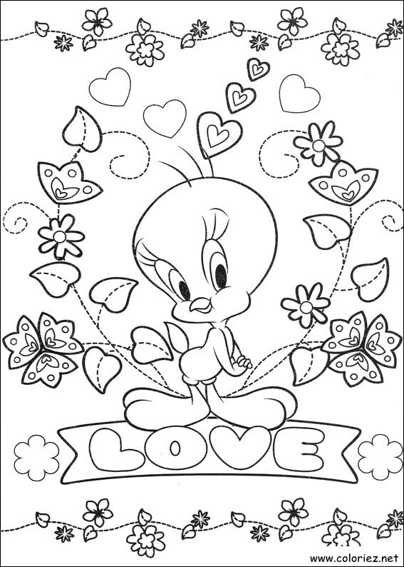 Coloriage de Titi et Grosminet à imprimer