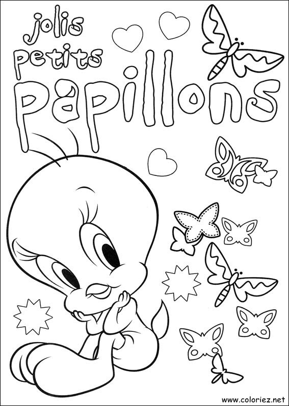 Coloriage de Titi et Grosminet à imprimer