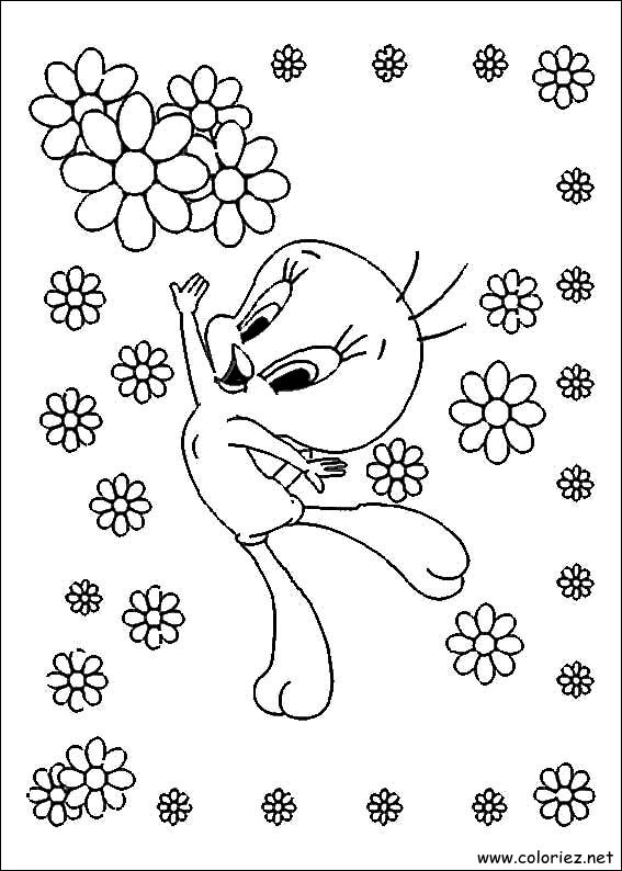 Coloriage de Titi et Grosminet à imprimer