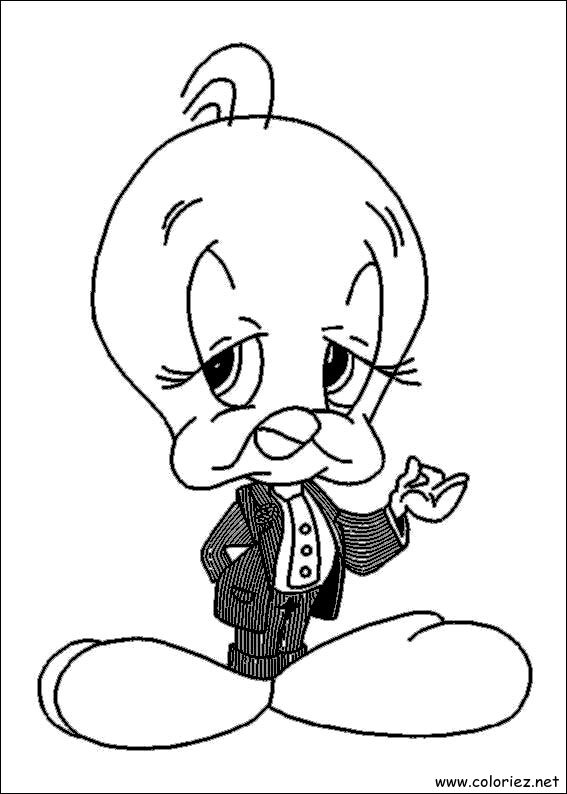Coloriage de Titi et Grosminet à imprimer