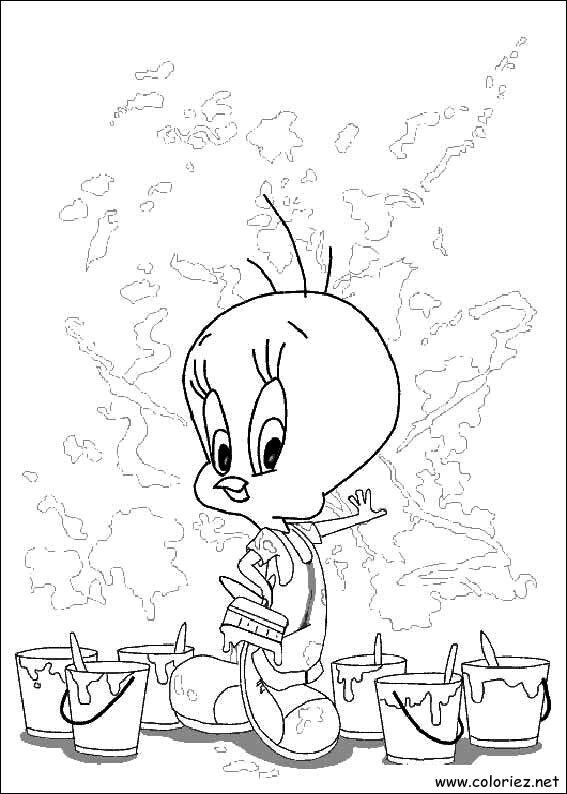 Coloriage de Titi et Grosminet à imprimer