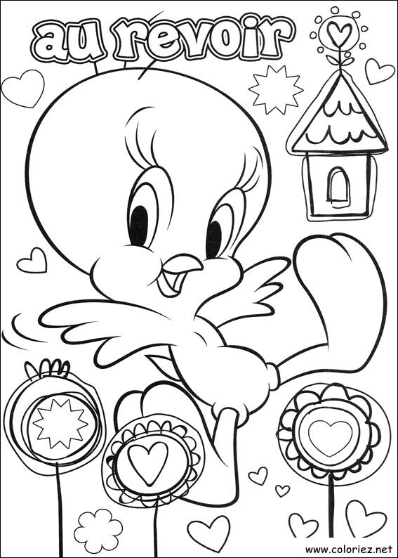 Coloriage de Titi et Grosminet à imprimer