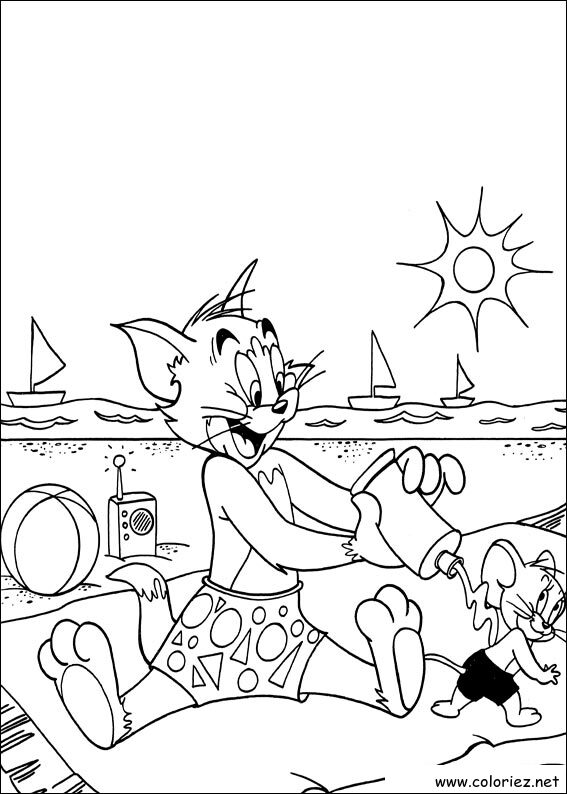 Coloriage de Tom et Jerry à imprimer