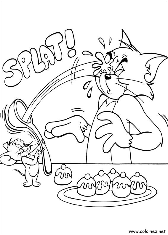Coloriage de Tom et Jerry à imprimer