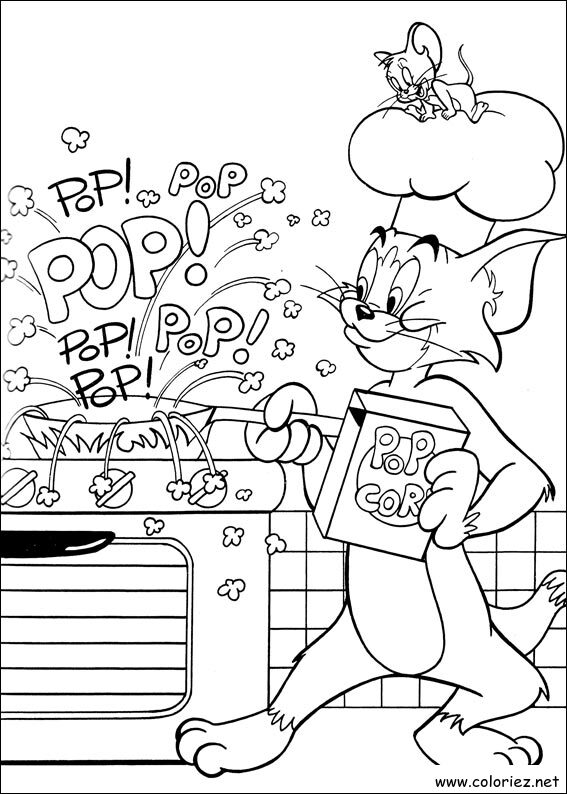 Coloriage de Tom et Jerry à imprimer
