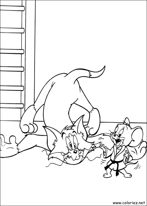 Coloriage de Tom et Jerry à imprimer
