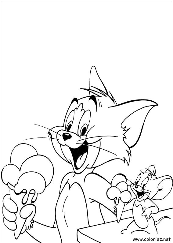 Coloriage de Tom et Jerry à imprimer