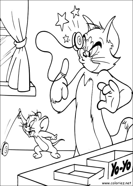 Coloriage de Tom et Jerry à imprimer