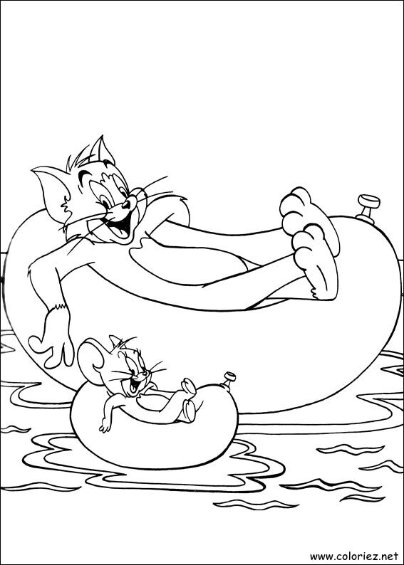 Coloriage de Tom et Jerry à imprimer